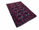 3X5 Vintage Handmade Tribal Wool Rug Balouchi Rug Afghan Rug Red Beige Blue Nice