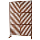 Outdoor & Indoor Privacy Screen Metal Privacy Screen 76' H×48' W, Freestanding Decorative Privacy Screen for Deck Balcony Patio, Privacy Fence Panels for Outside Lawn Garden PS113 RUSTY
