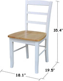Madrid Ladderback Dining Chairs Parawood Construction White Natural