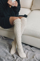 Knee High Cable Knit Socks – Cozy Winter Warmth