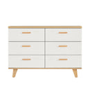 Drawer Dresser cabinet barcabinet, Buffet Sideboard Storage Cabinet, Buffet Server Console Tablestorge cabinetsolid Solid wood handle table leg for Dining RoomLiving RoomKitchenHallway Brown +white