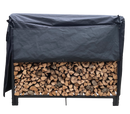 Artibear Firewood Rack Stand 4ft Heavy Duty Logs Holder for Outdoor Indoor Fireplace Metal Wood Pile Storage Stacker Organizer, Matte Black