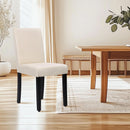 Beige Upholstered Dining Chairs Set Of 4 Modern Fabric