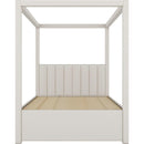 Full Size Upholstery Canopy Platform Bed with Trundle and Three Storage Drawers, Beige