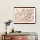 Vintage Map of the Battle of Wavre, 1815