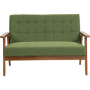 Mid-Century Modern Solid Loveseat Sofa Upholstered Linen Loveseat, 2-Seat Upholstered Loveseat Sofa Modern Couch