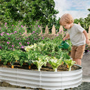 Heavy Duty Galvanized Raised Garden Bed Kit for Vegetables, Flowers & Herbs, Rust-Resistant, Easy Assembly, 8x4x1ft, Silver