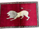 4 X 6 Handmade Hand-Knotted Quality Wool Rug Zagros Lion Red Ivory Tribal Rug