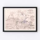 Vintage Map of the Battle of Montmirail, 1814