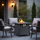 28-inch Iron Square Propane Fire Pit Table