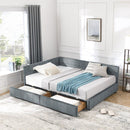 Full Size Storage Upholstered Tufted Bed Frame, Sofa Bed Frame with Comfortable Backrest and Armrests, Full Size Bed for Bedroom, Living Room,Velvet, GREY(80.5''*59''*29.5'')