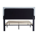 Modern Upholstered Platform Bed Frame With Button Tufted Fabric Headboard