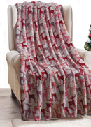 Decor&More Festive Holiday Microplush Throw Blanket (50" x 60") - Reindeer Silhouette