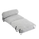 Latina Indoor Foldable Bean Bag Lounge Chair, Light Gray, Faux-Fur, 37x35x27.5 inches