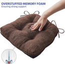 Tufted Memory Foam Dining Chair Cushions Set Of 4 Brown