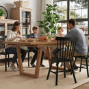 Windsor Spindle Back Dining Chair Armless Black Wood