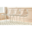 dining chair,set of 4,metal leg,plastic seat,transparent grey