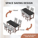 5-Piece Counter Height Dining Set, Faux Marble Bar Table with 4 Upholstered Chairs, Mid-Century Style for Kitchen or Small Spaces