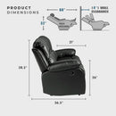 Humphreys Double Reclining Loveseat Black Faux Leather