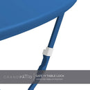 Peacock Blue Folding Patio Bistro Set 3 Piece Outdoor