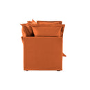 Set of 2 Slipcovered Armchairs,Deep Seat Accent Chair Set for Living Room, Reading Room, Bedroom and Working Spaces,Armchair Sets with Large Soft Pillows,Chenille Fabric,Orange