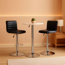 PU Leather Adjustable Bar Stools Set Of 2 Modern Style