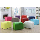 Gray Storage Ottoman With Reversible Tray Top Modern Design