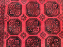 Afghan Turkoman Rug 7x10, Vintage Yamud Beshir Bokhara Carpet, Red and Black Bukhara Hand-Knotted Oriental Wool Handmade Rug, Elephant Foot