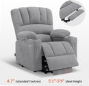Power Lift Recliner Chair With Massage And Heat Grey Fabric