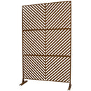 Outdoor & Indoor Privacy Screen Metal Privacy Screen 76' H×48' W, Freestanding Decorative Privacy Screen for Deck Balcony Patio, Privacy Fence Panels for Outside Lawn Garden PS113 BROWN