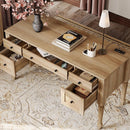 Oakwood Finish 56-Inch Executive Desk With USB Charging