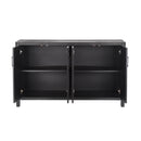 Mirod Farmhouse Style 4-Door Cabinet with Natural Finish, A Rustic Accent for Entryways or Small Spaces