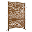 Outdoor & Indoor Privacy Screen Metal Privacy Screen 76' H×48' W, Freestanding Decorative Privacy Screen for Deck Balcony Patio, Privacy Fence Panels for Outside Lawn Garden PS115 BROWN