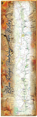 Blue Ridge Parkway Map Wooden Sign | Wall Art Print on Real Wood 