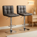 Modern PU Leather Adjustable Swivel Bar Stools Deep Gray