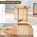 Table and chair set, ancient style solid wood dining table, imitation rattan table legs, beautiful simple solid wood dining chairation
