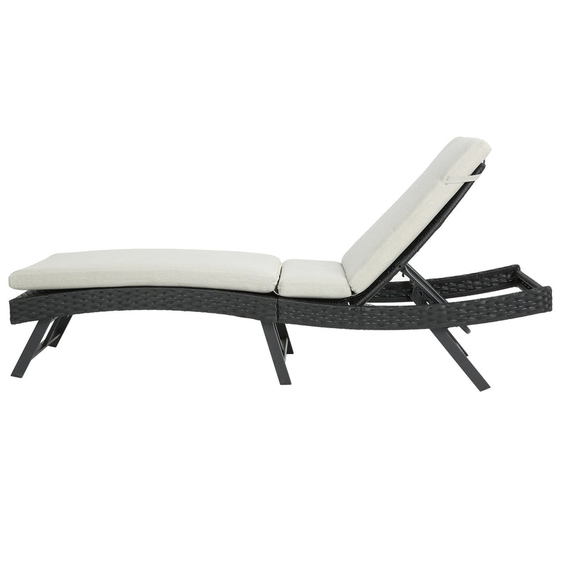 Walker Edison | Outdoor Wicker Lounge Adjustable Chair