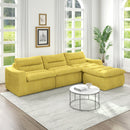 Modern Lazy Style L-Shaped Modular Combined Sofa with Comfortable Beanbag Design - Yellow