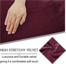 Burgundy Velvet Reclining Loveseat Slipcover Set 2 Seater Machine Washable