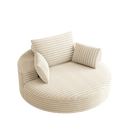 55''L Corduroy Chenille Foam Single Swivel Chair, Fluffy Modern Sleeper, 360 Degree Swivel Chair for Living Room, Bedroom, Lounge and Projection Room