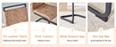 Table and chair set.A minimalist retro rectangular dining table with a textured top and black metal legs.Paired With 6 Brown technology fabric chairs with Featuring arched black legs.
