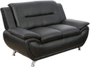 Leather Sofa and Loveseat Set for Living Room Black Leather Furniture
