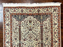 Pak Perisan Prayer Rug 4x6, Tree of LIfe Carpet, Handmade Vintage Wool Rug, Beige, Floral Vases