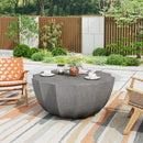 35.43' Modern Outdoor and Indoor Waterproof Coffee Table, Durable MgO Cement Design, Suitable for Terraces, Gardens, Backyards and Living Rooms ( Grey)