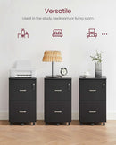 Two Drawer File Cabinet For Home Office A4 Size Black Honey Finish Space Saving Design