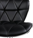 Adjustable Bar Stools Set Of 2 In Black PU Leather