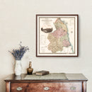 Vintage Map of Northumberland England, 1831