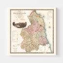 Vintage Map of Northumberland England, 1831