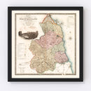 Vintage Map of Northumberland England, 1831