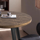 Contemporary Rustic Walnut Wood Dining Table 31.5in Round
